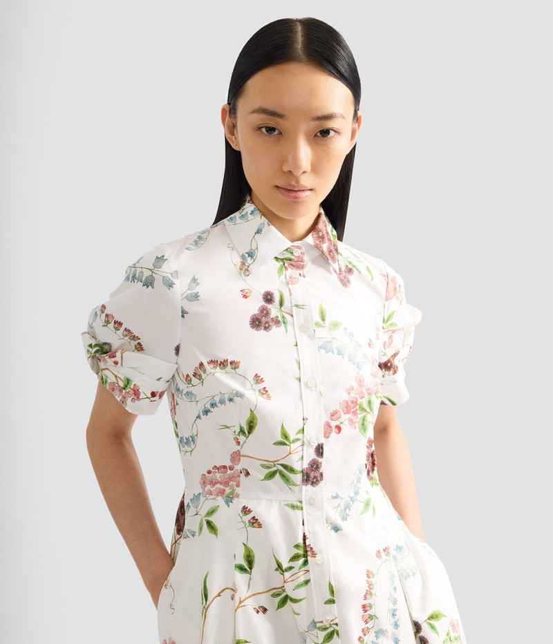 FLORAL PRINT COTTON MIDI SHIRT DRESS 5
