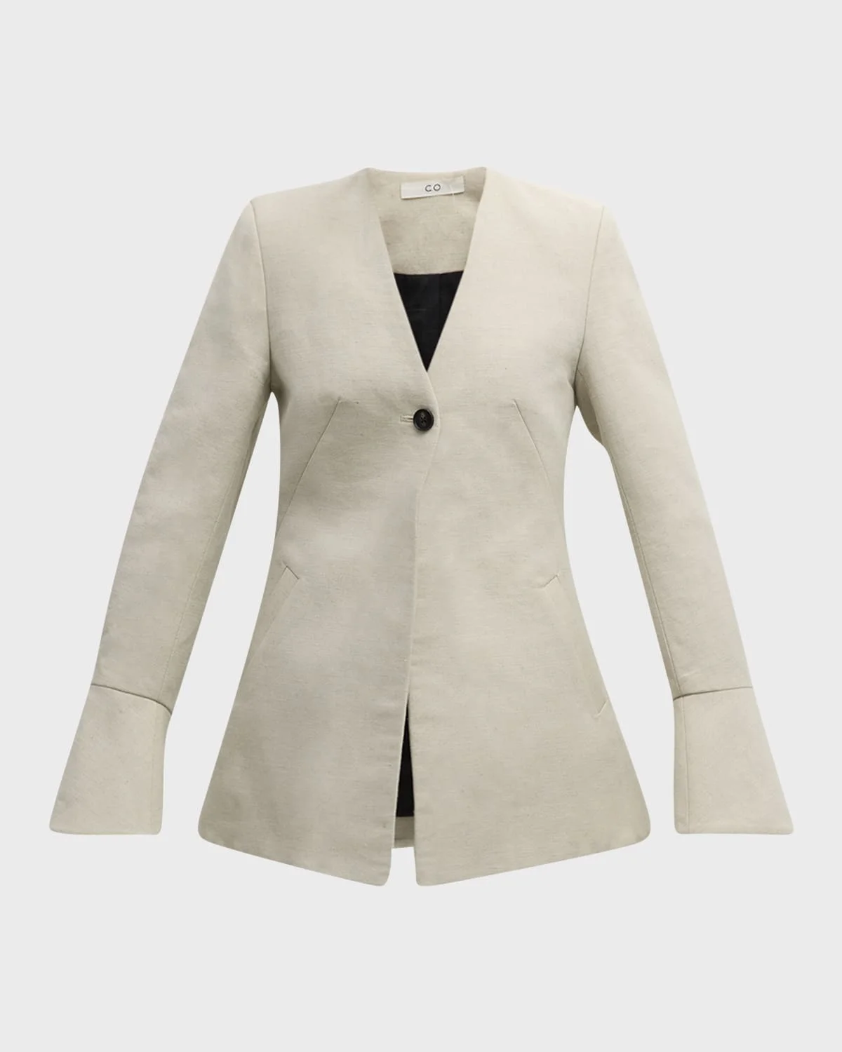 Flare-Cuff Single-Breasted Jacket - 1