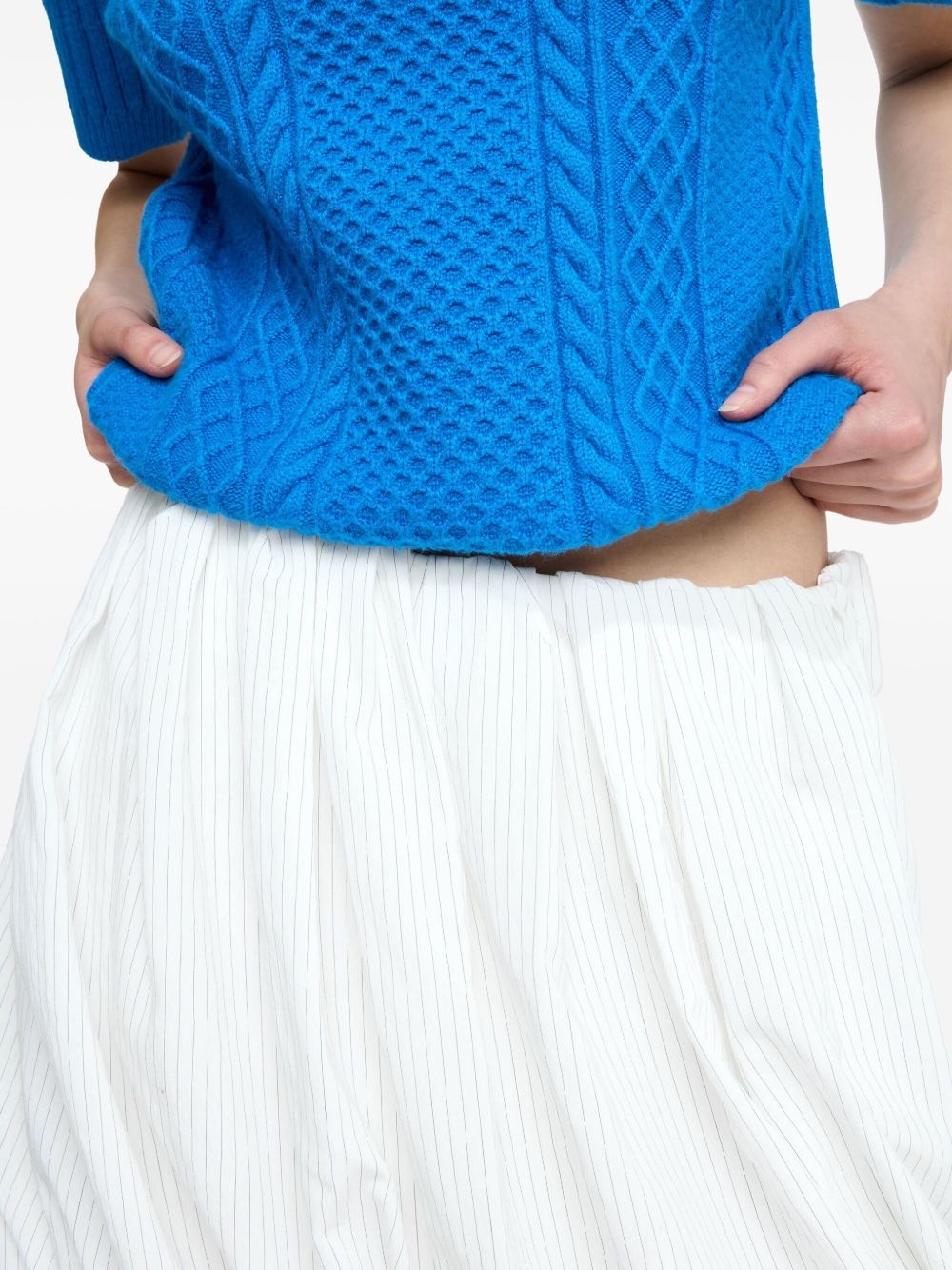 pinstripe balloon mini skirt - 4