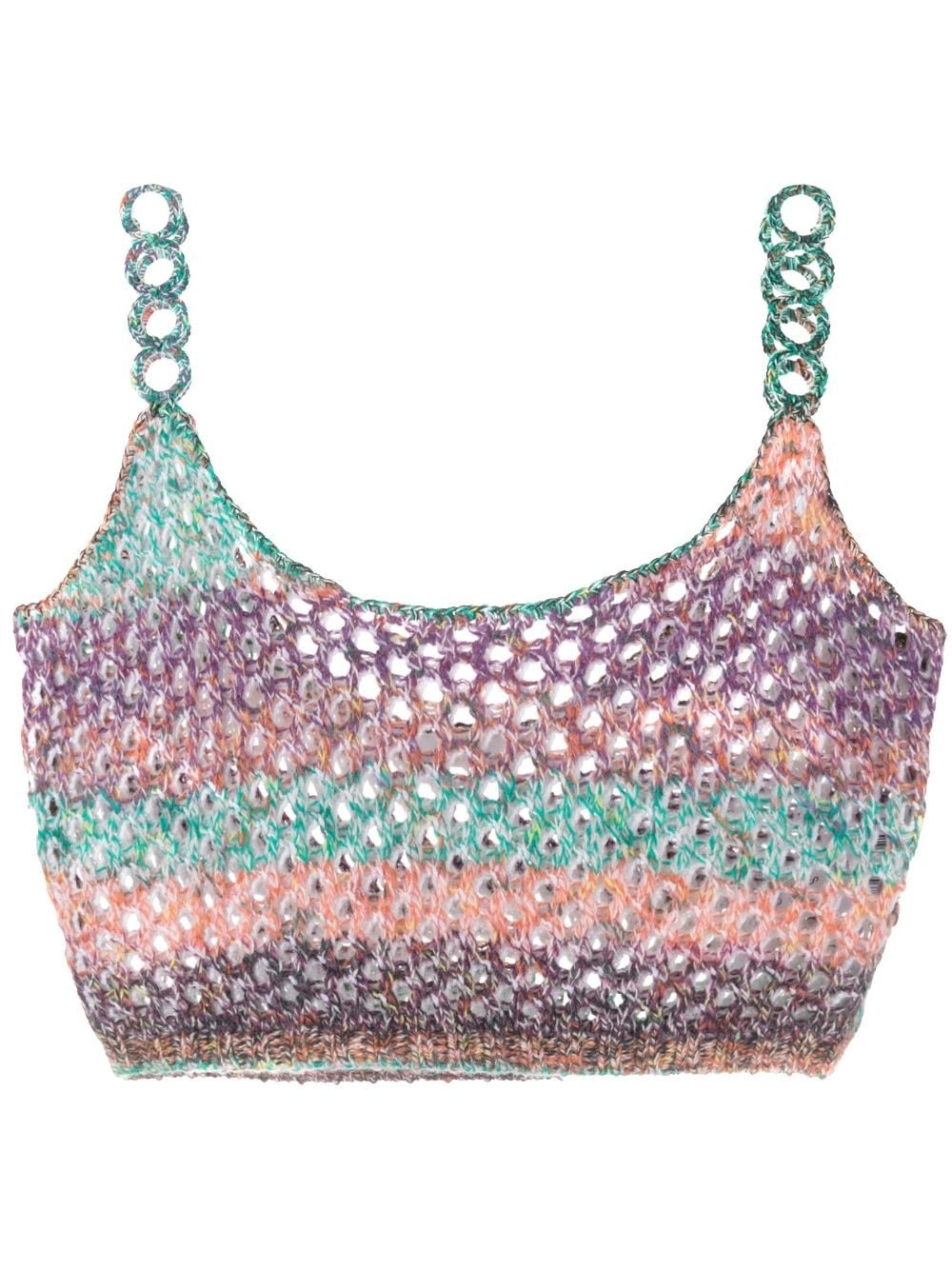 crochet-knit cropped tank top - 1