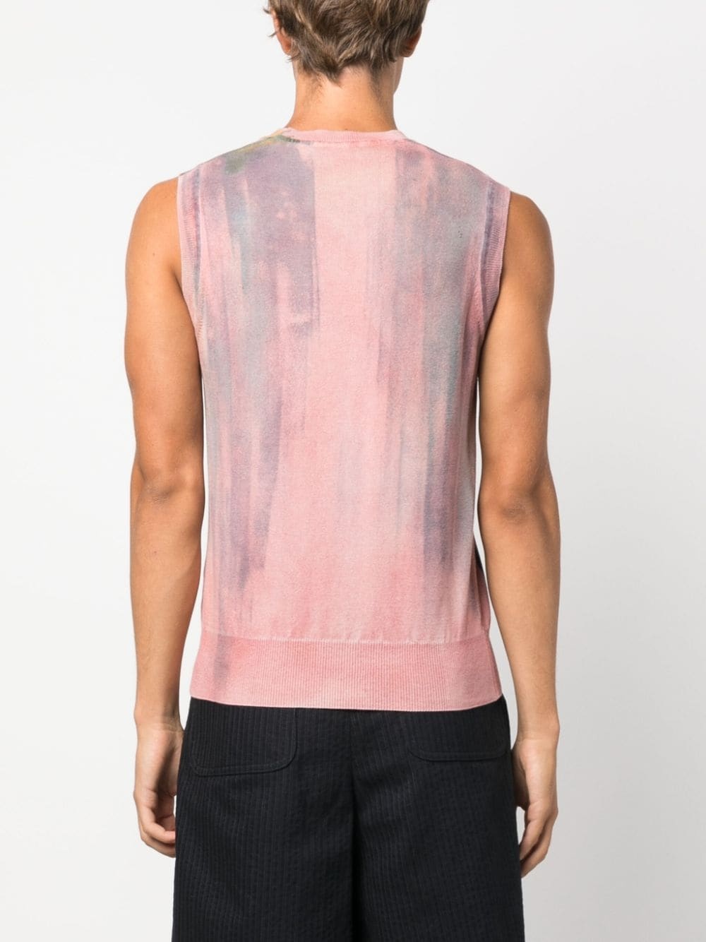 graphic-print cotton tank top - 4