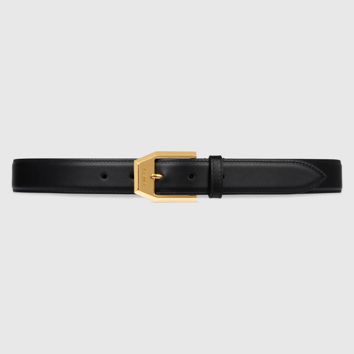 Leather belt with squared buckle - 1