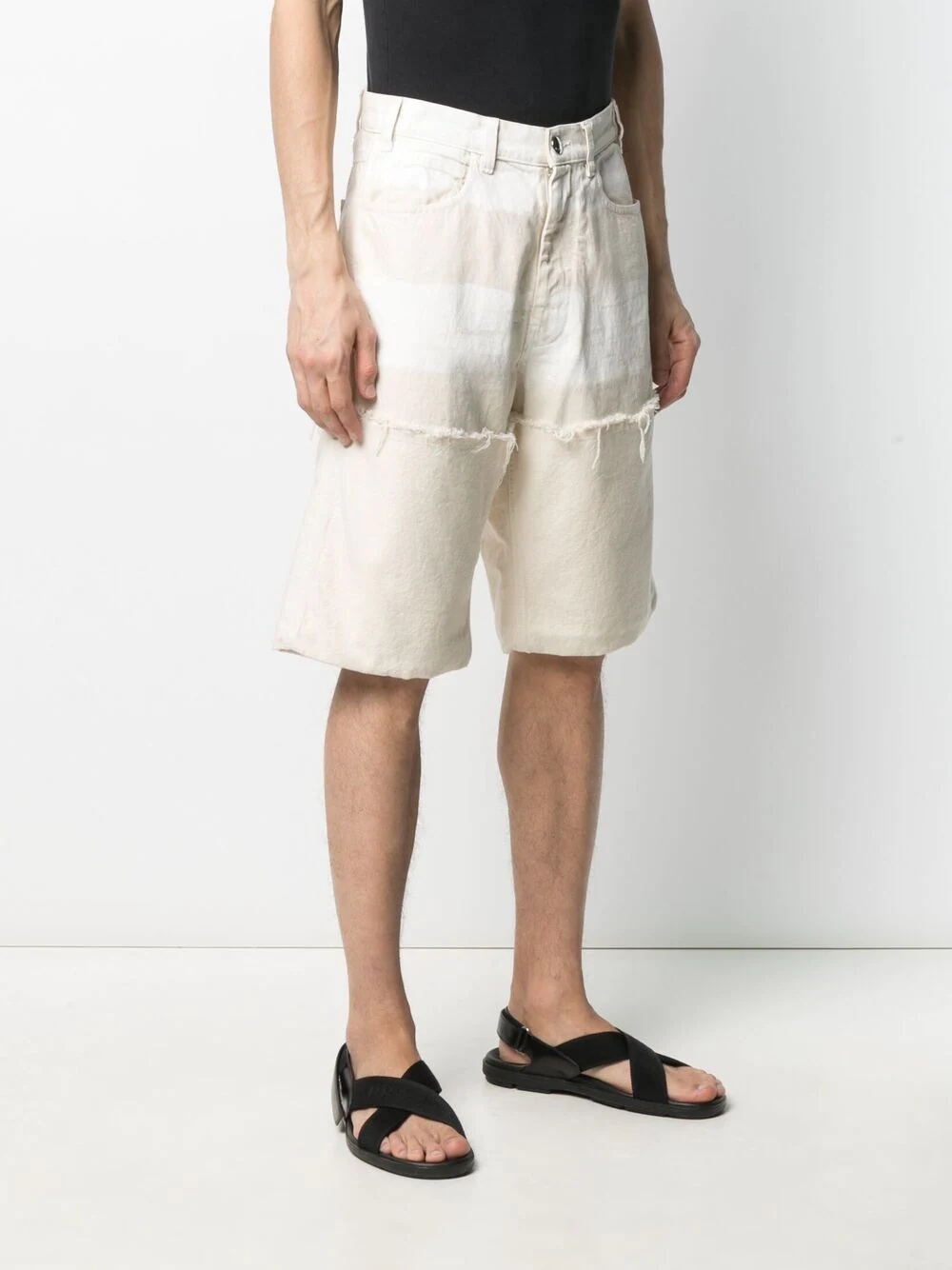frayed-detail bermuda shorts - 3