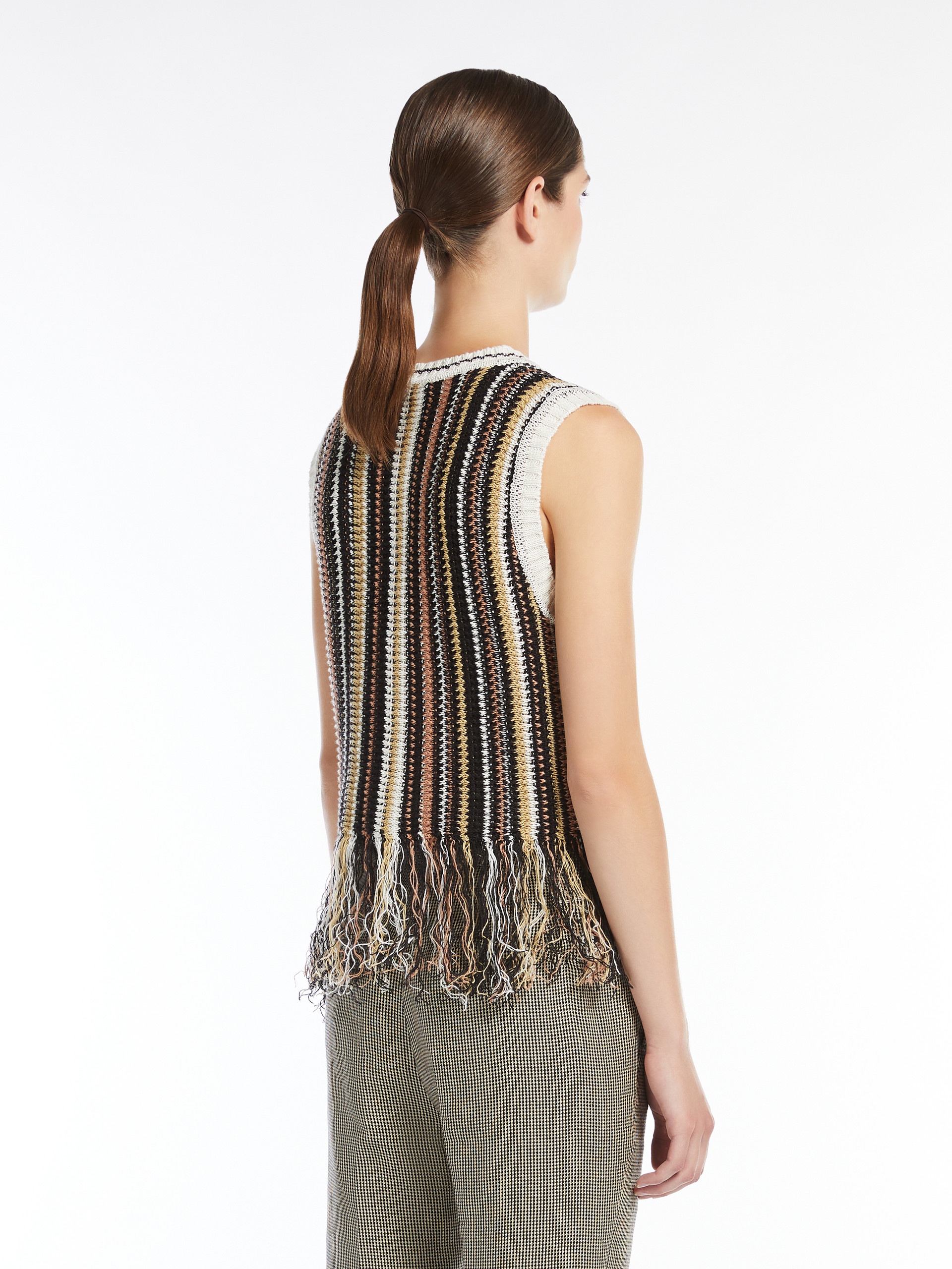 NAVETTA Linen top with fringes - 4