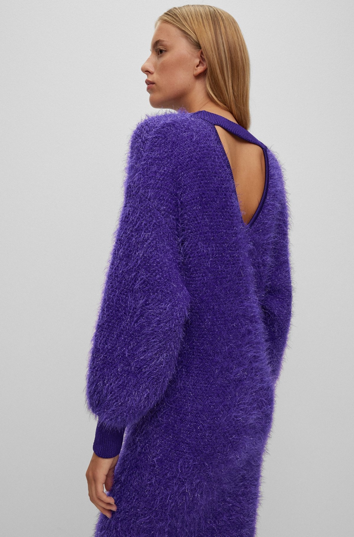 SPARKLY KNITTED DRESS WITH CUT-OUT BACK - 6