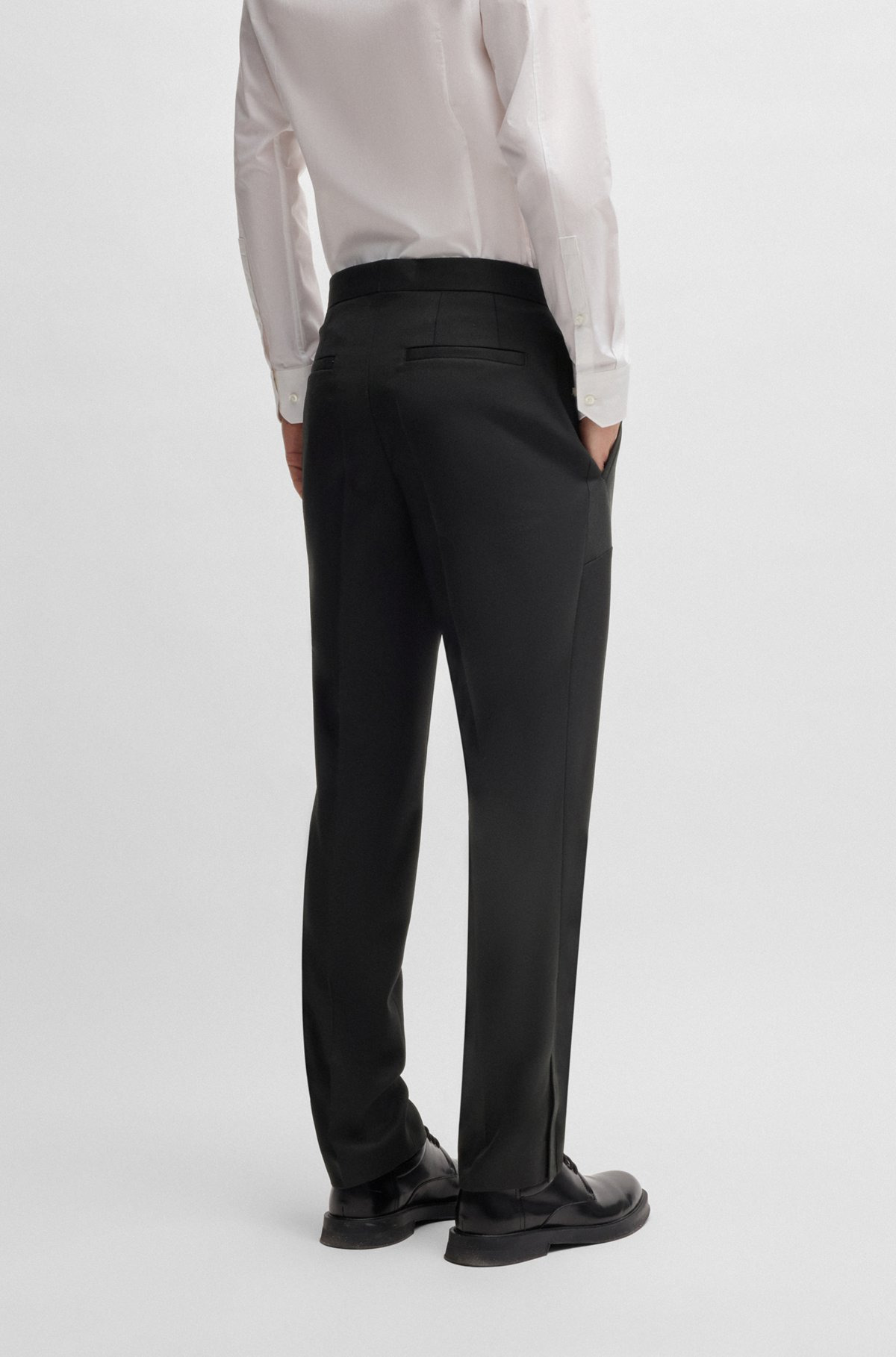 SLIM-FIT SUIT TROUSERS IN WOOL TWILL - 4