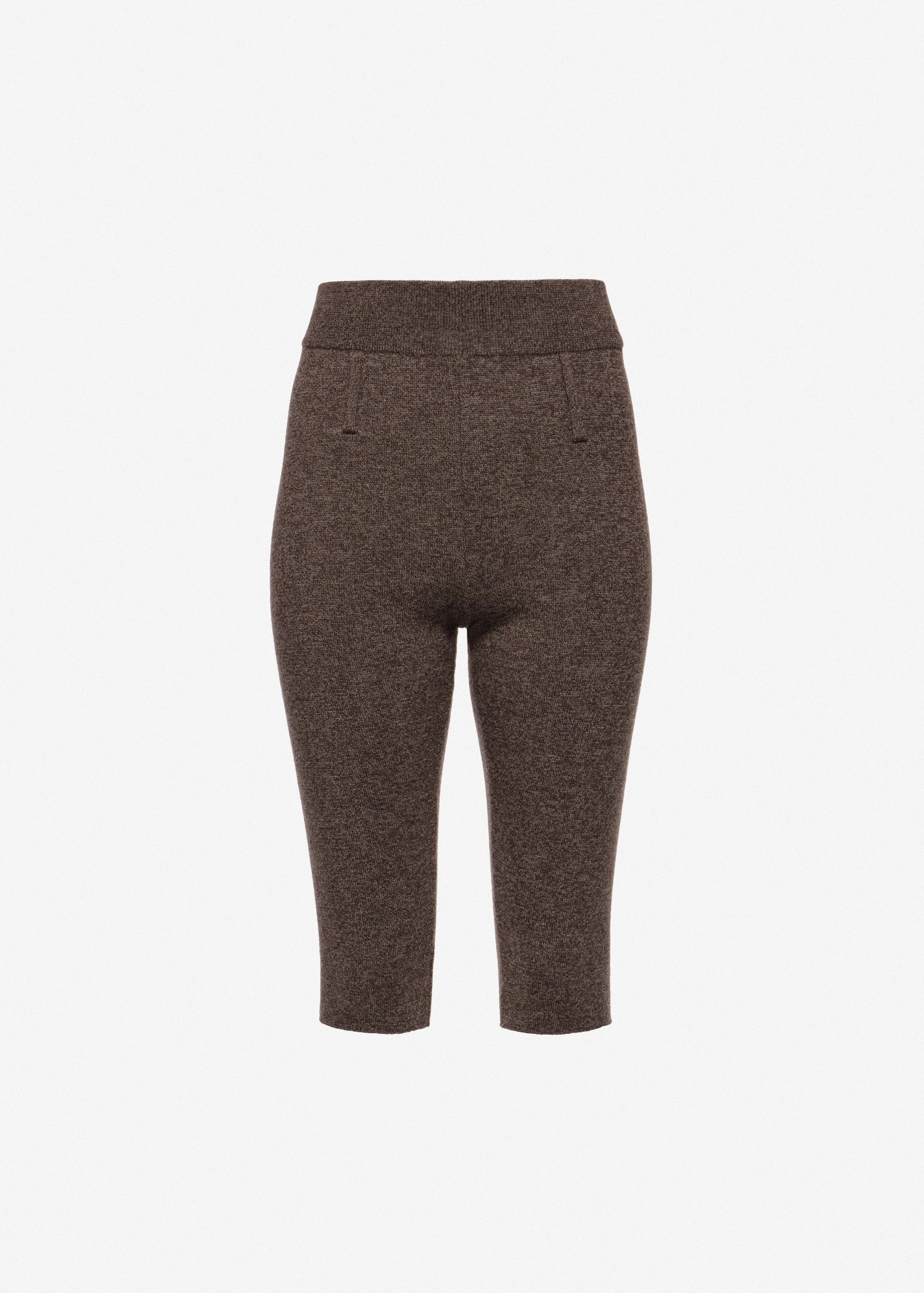Wool tailored knit shorts in brown - 1