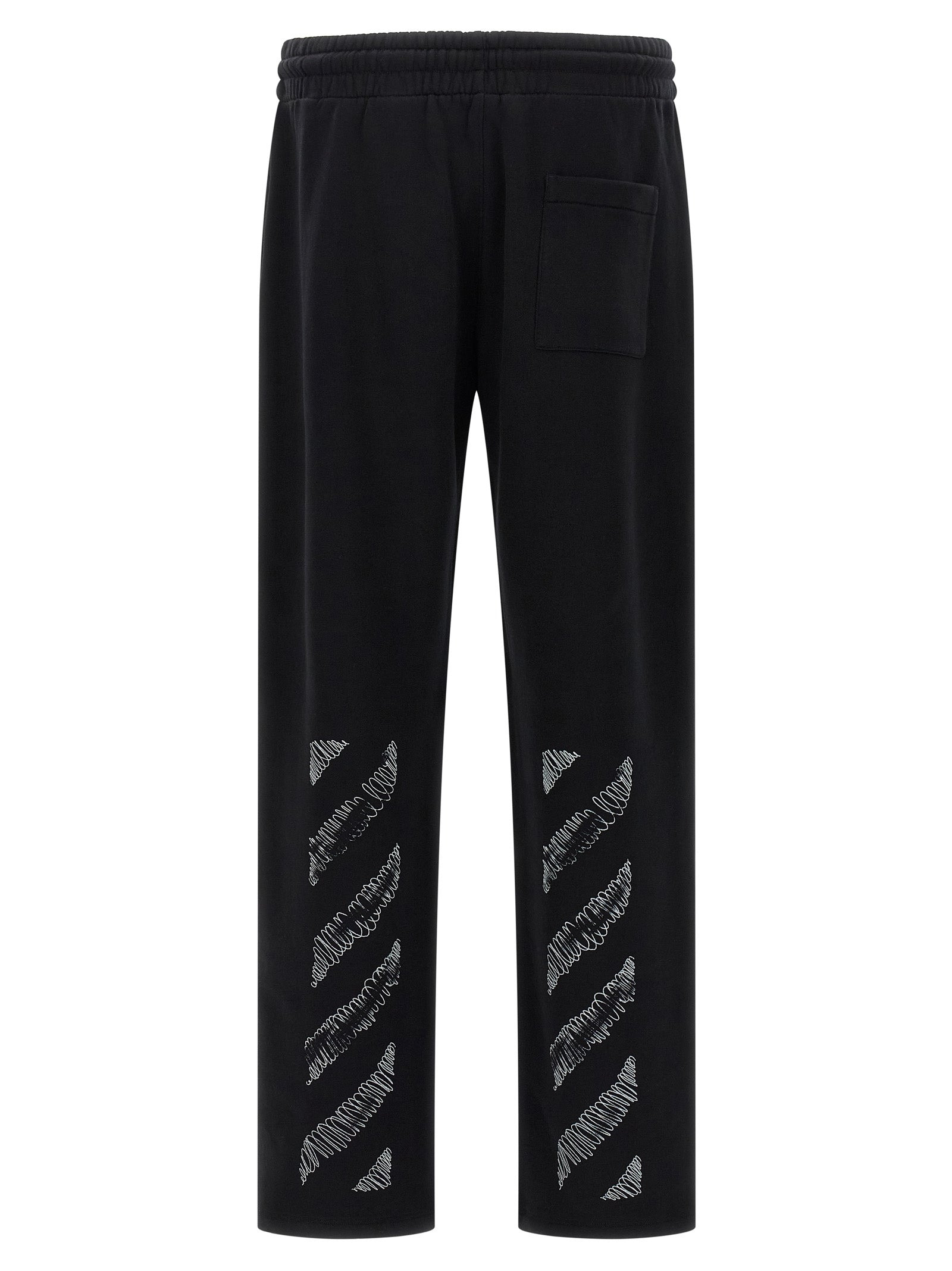 Scribble Diag Pants White/Black - 2