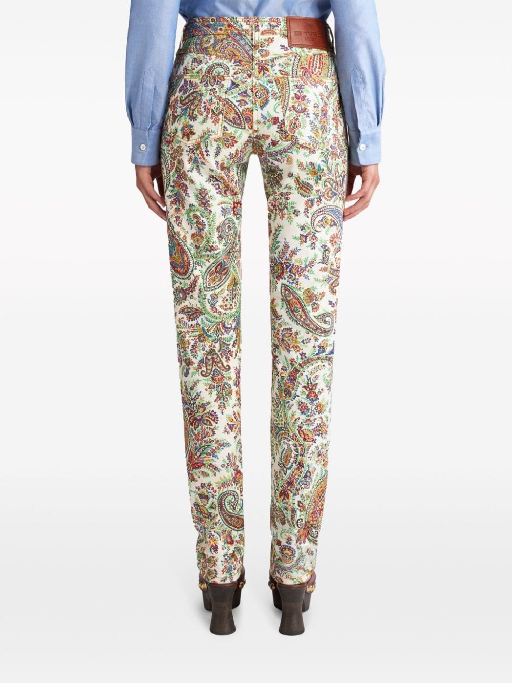 paisley-print high-rise skinny jeans - 8