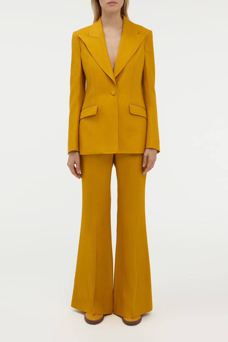 GABRIELA HEARST Leiva Blazer in Golden Birch Linen Twill outlook