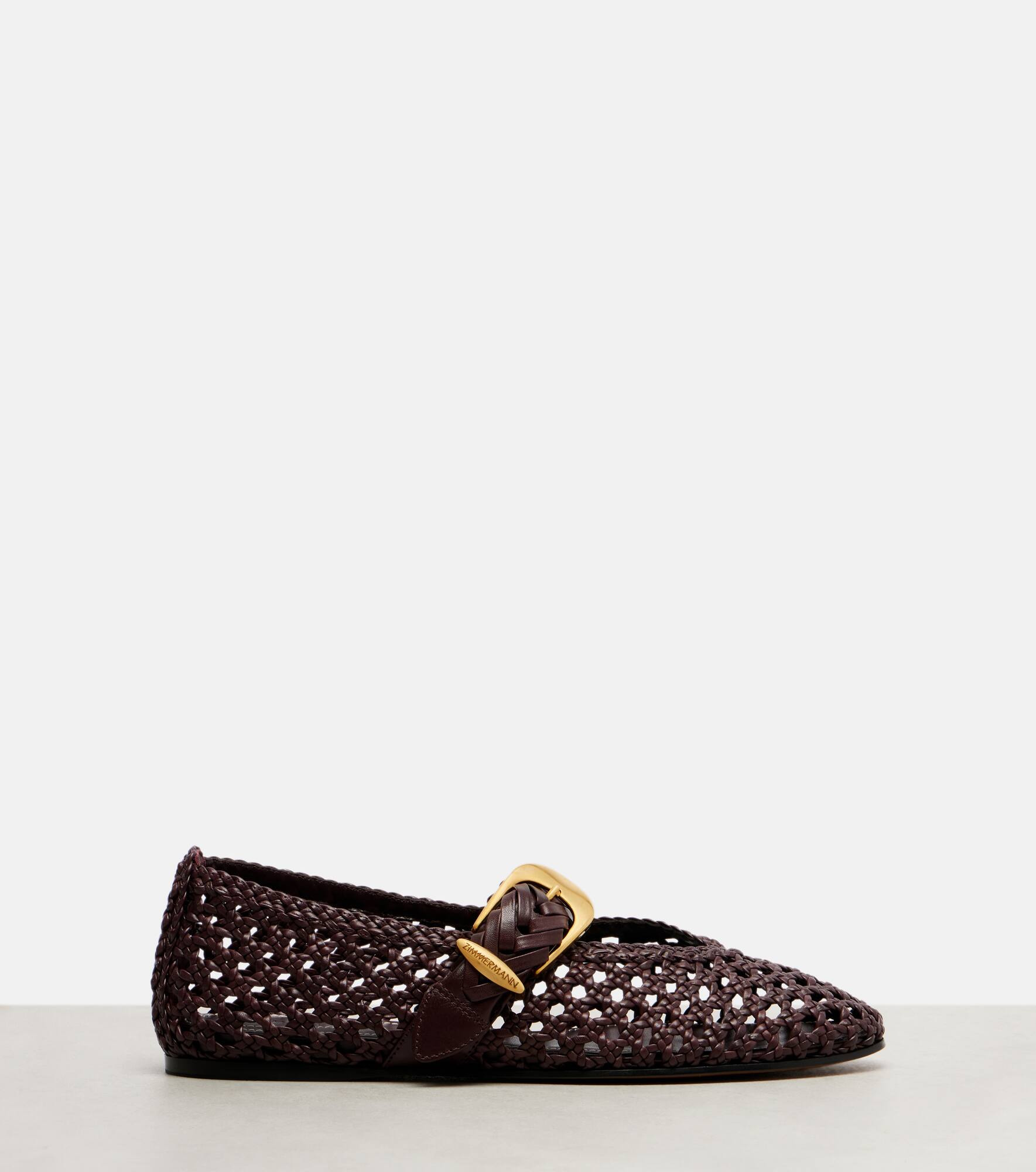 Helix braided leather ballet flats - 4