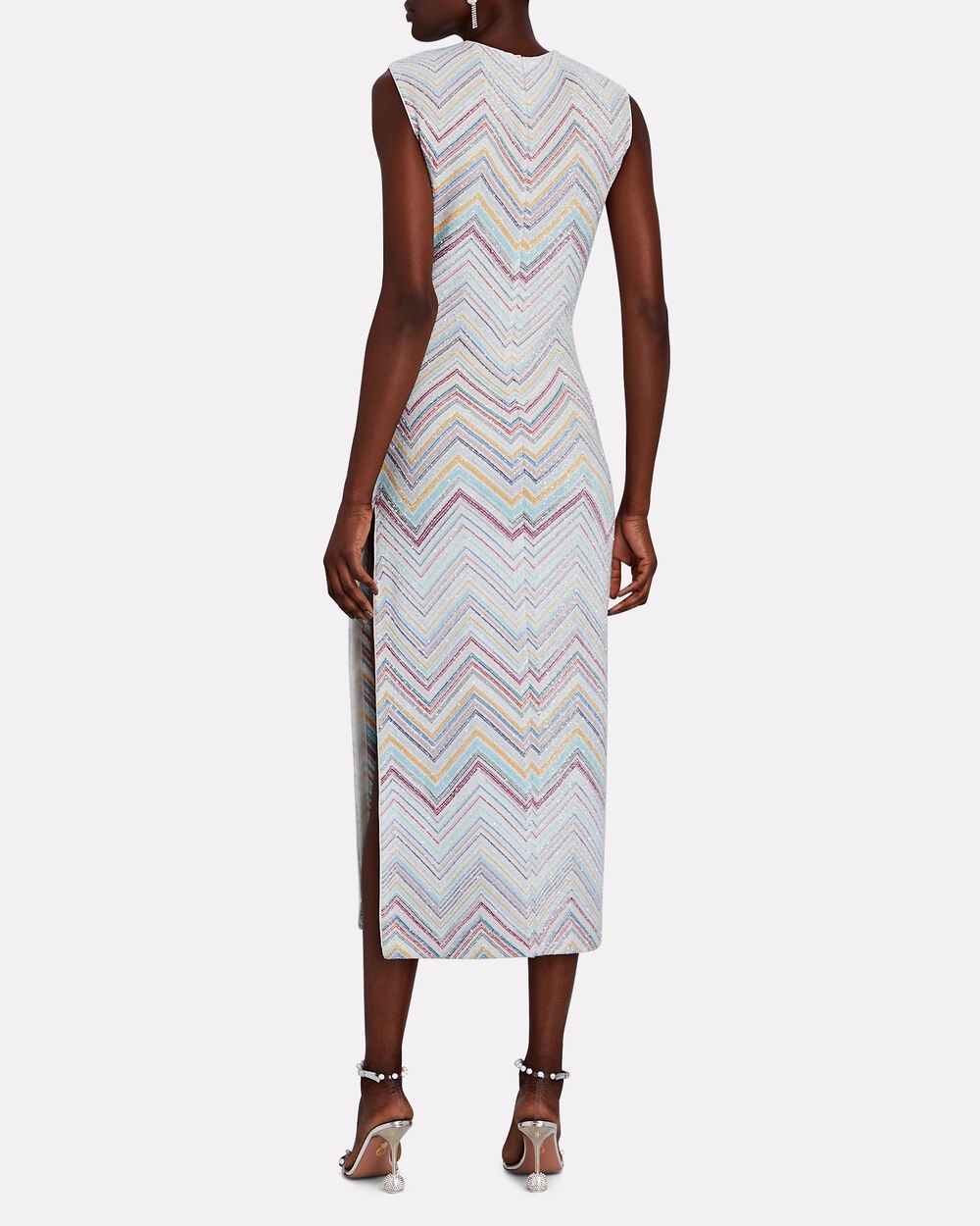 Chevron Striped Midi Dress - 3