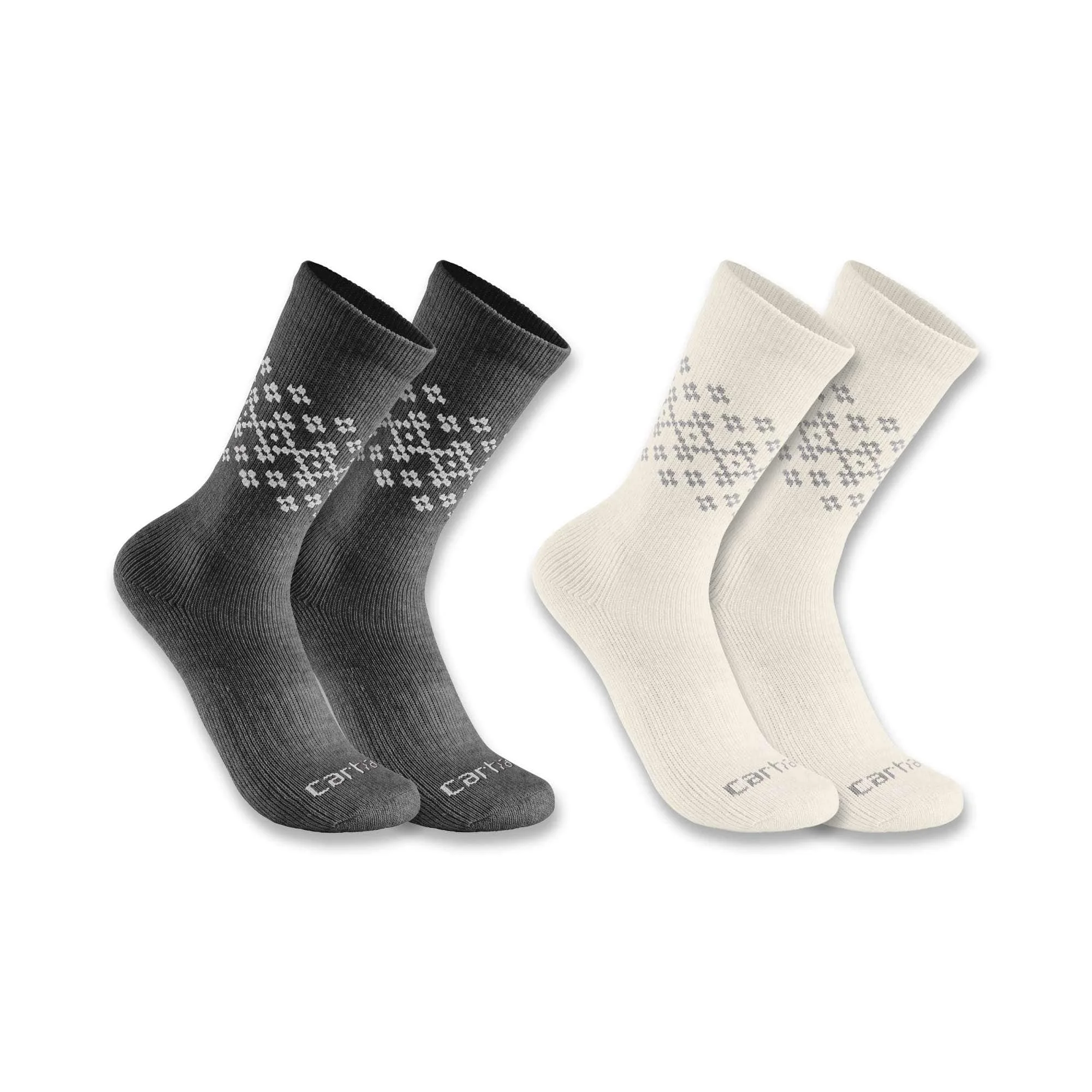 Women's Midweight Synthetic-Wool Blend Fairisle Crew Sock 2-Pack - 1