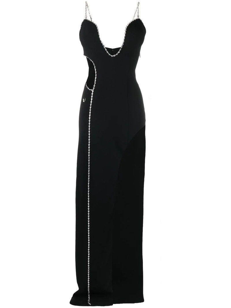 embellished sleeveless maxi dress 1