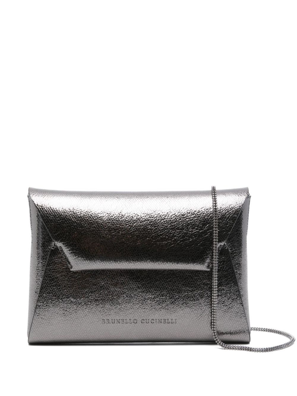 metallic flap clutch bag - 1