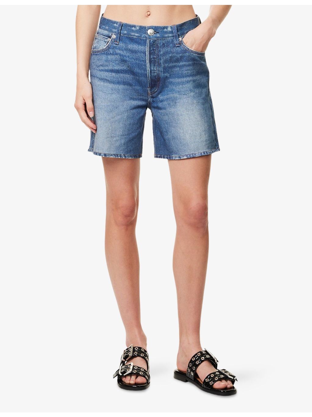 Miramar Kaia Denim-Print Cotton-Jersey Shorts - 3