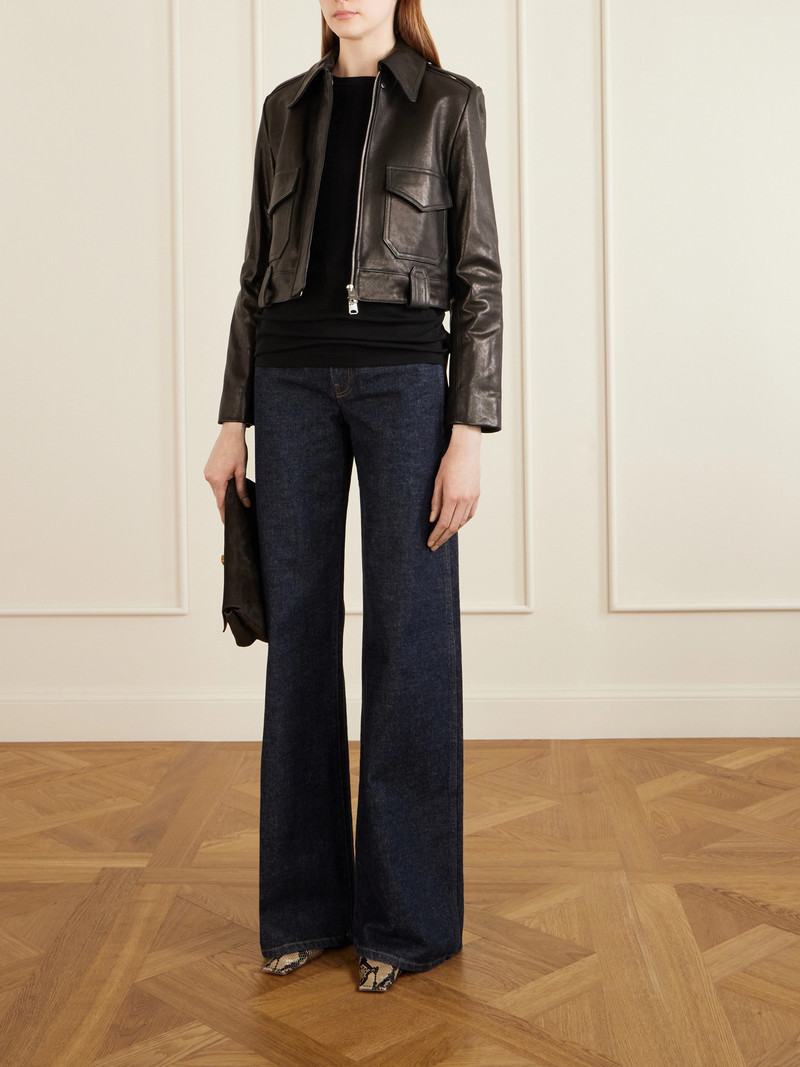 KHAITE Cordelia Cropped Leather Jacket outlook