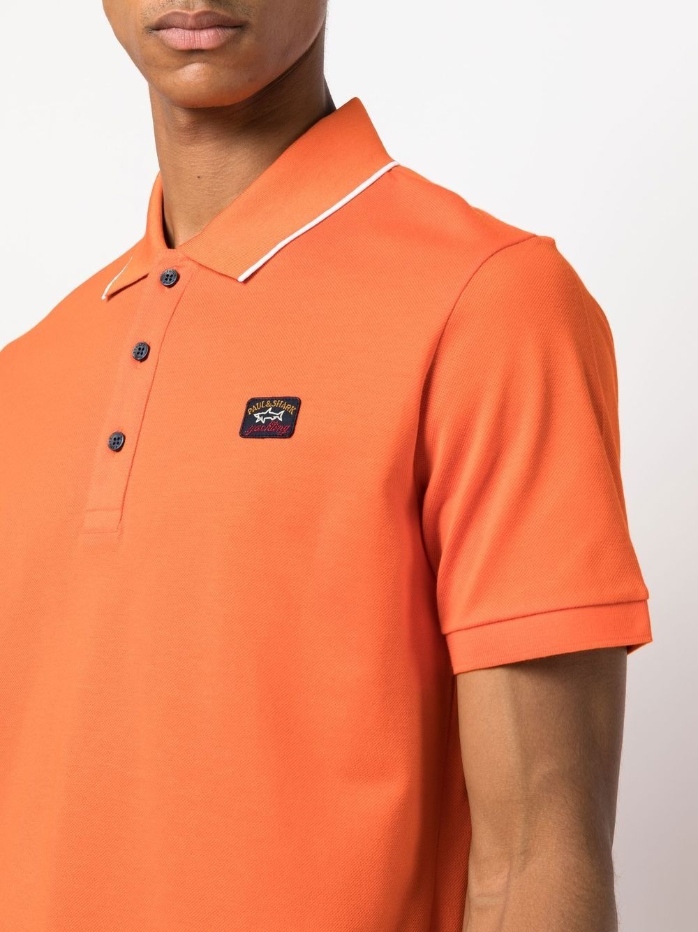 logo-patch polo shirt - 5