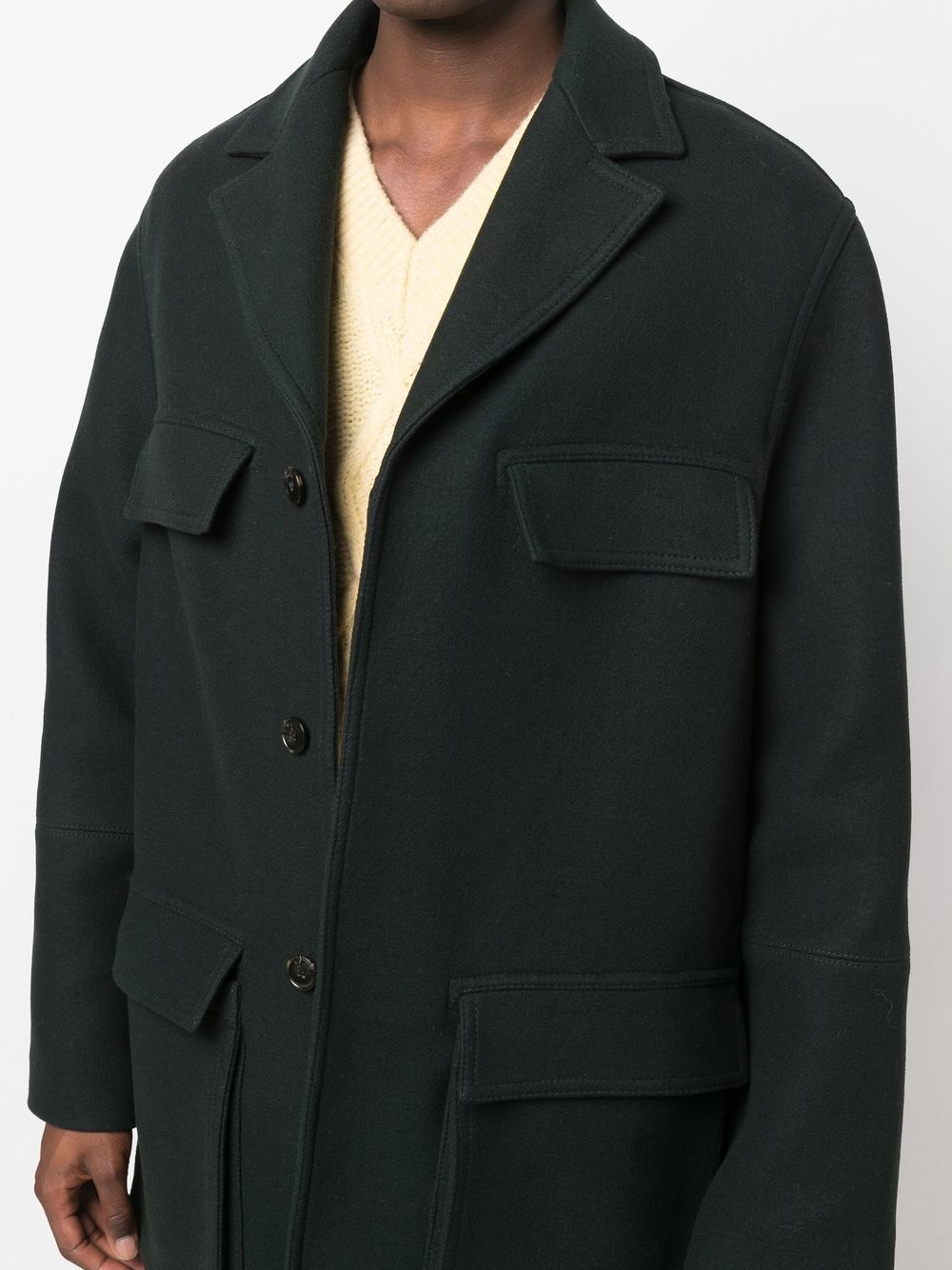 single-breasted long coat - 5