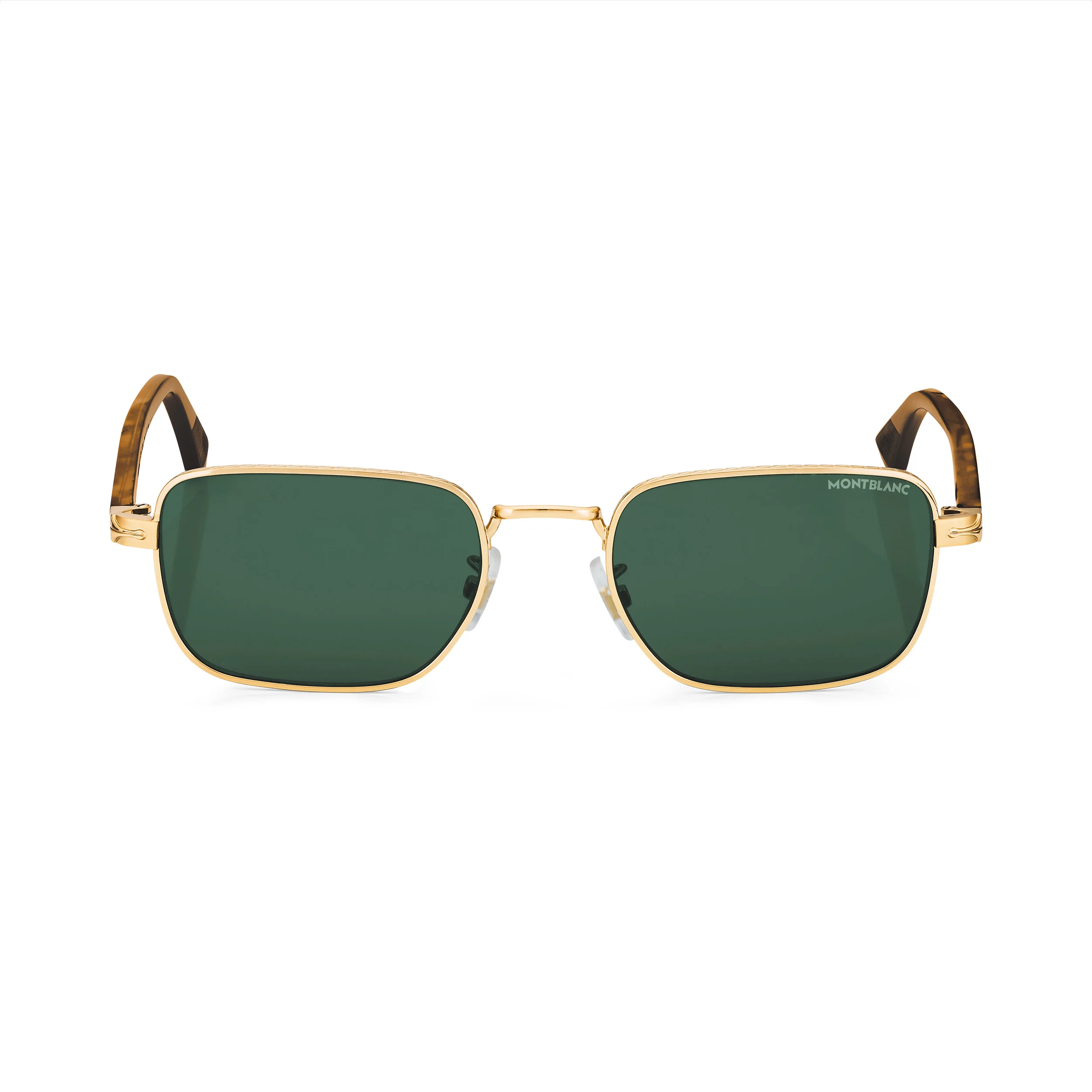 Rectangular Sunglasses with Gold-Colored Metal Frame - 1