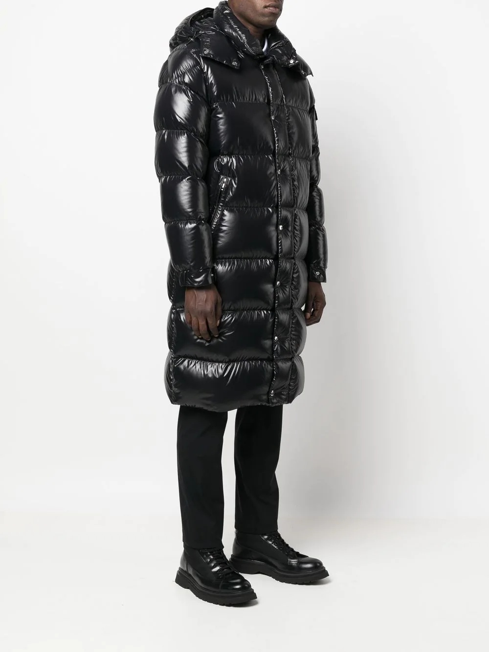 high-shine feather-down padded coat - 3