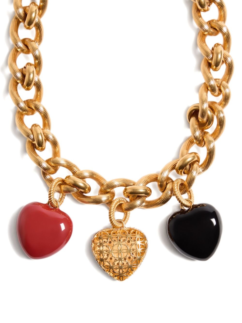heart charm gold-tone necklace - 2