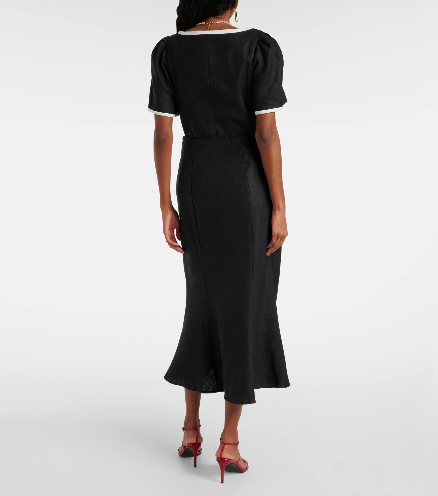 Linen midi skirt - 3