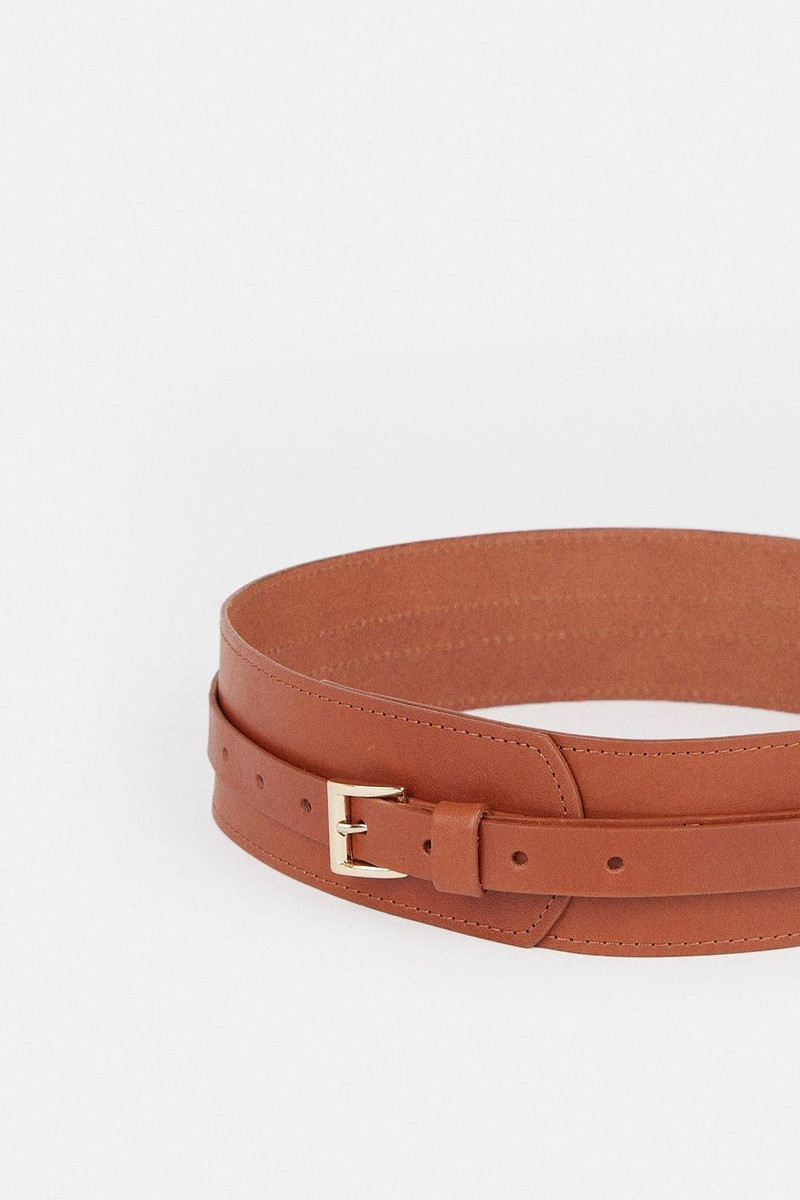 Leather Buckle Trim Belt 3