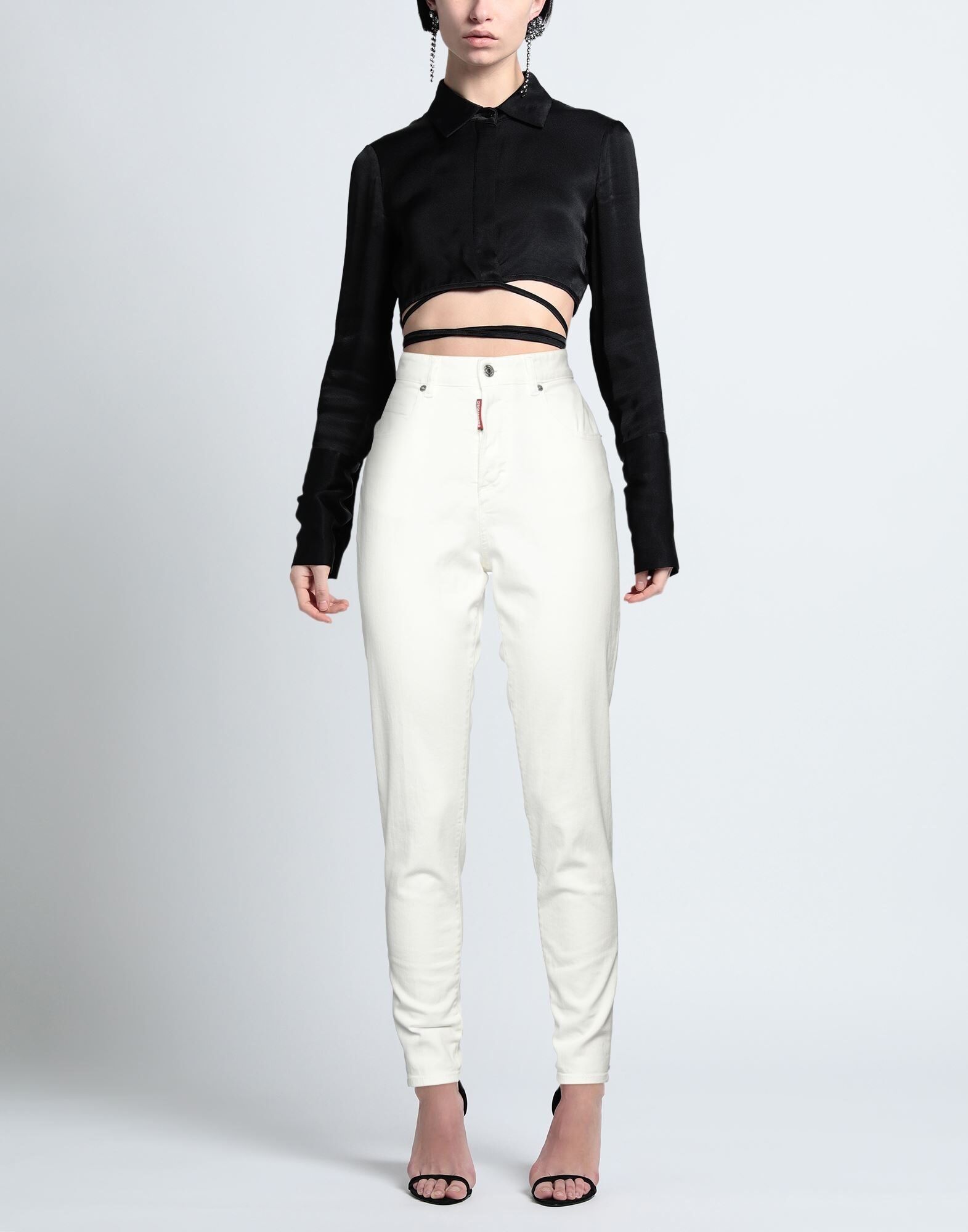 White Women's Denim Pants - 2