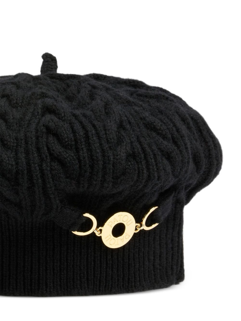 PATOU cable knit metal-detail beret outlook