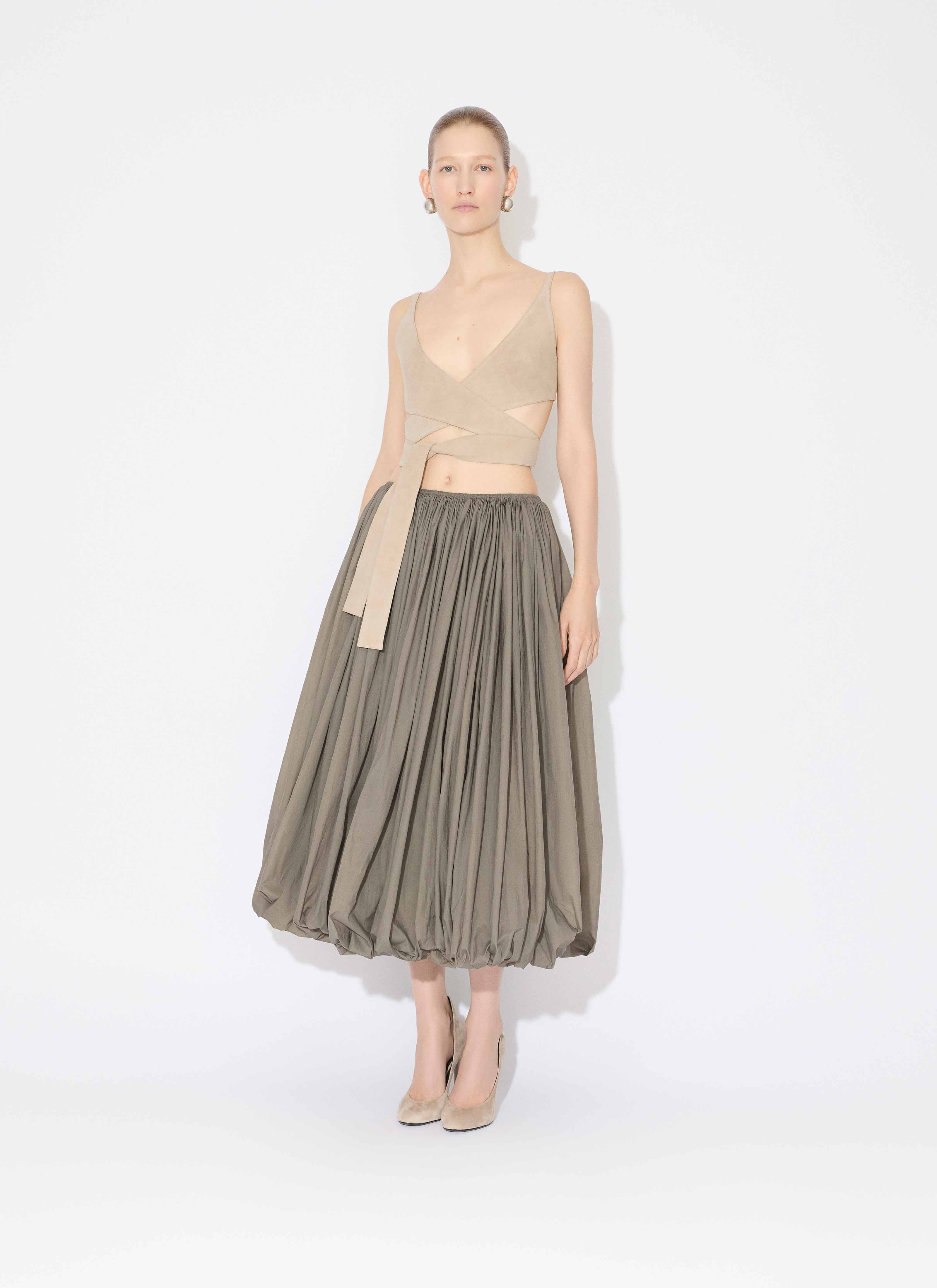 SOFT NYLON MAXI BUBBLE SKIRT - 2