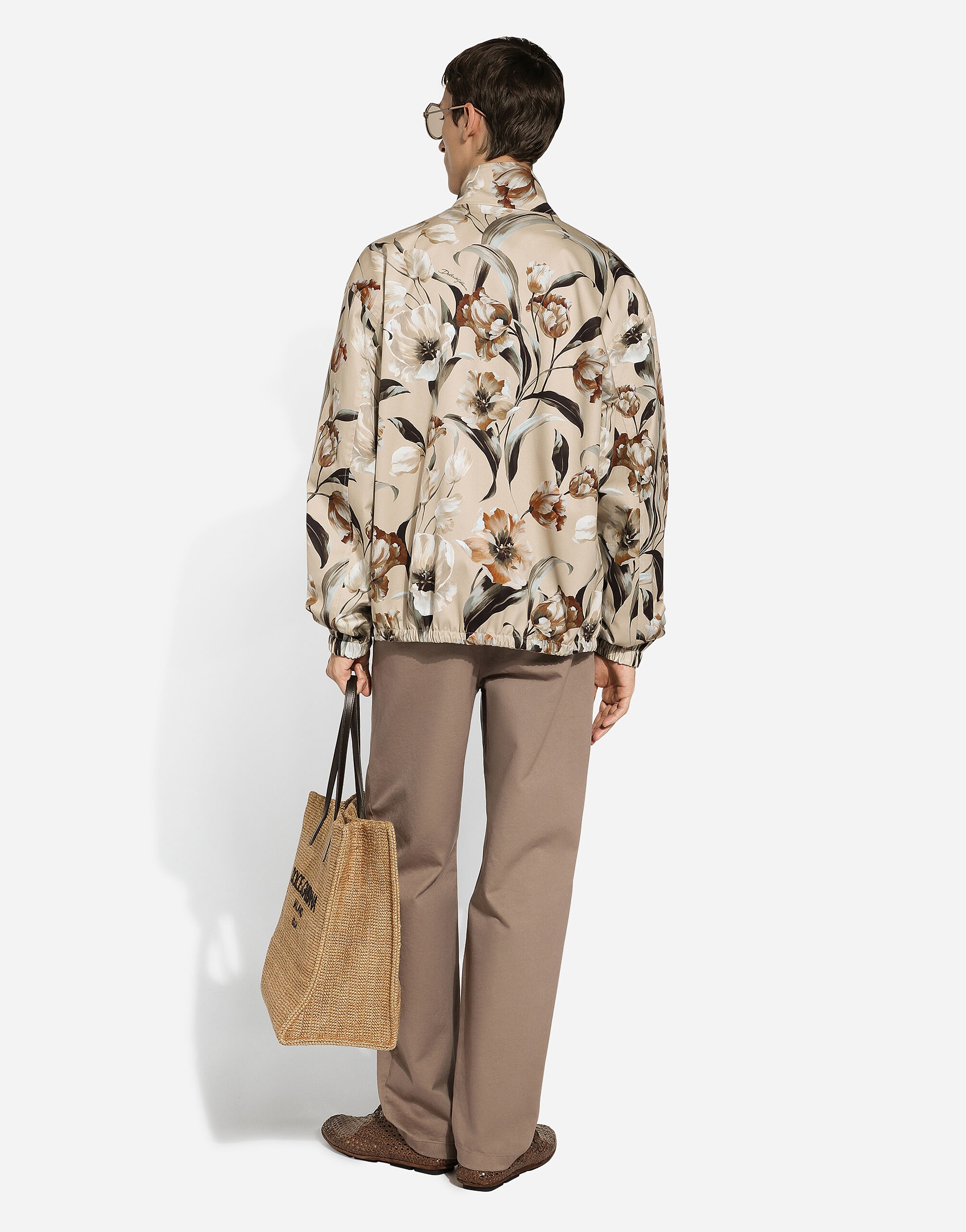 Linen round-neck sweater with branded tag - 3