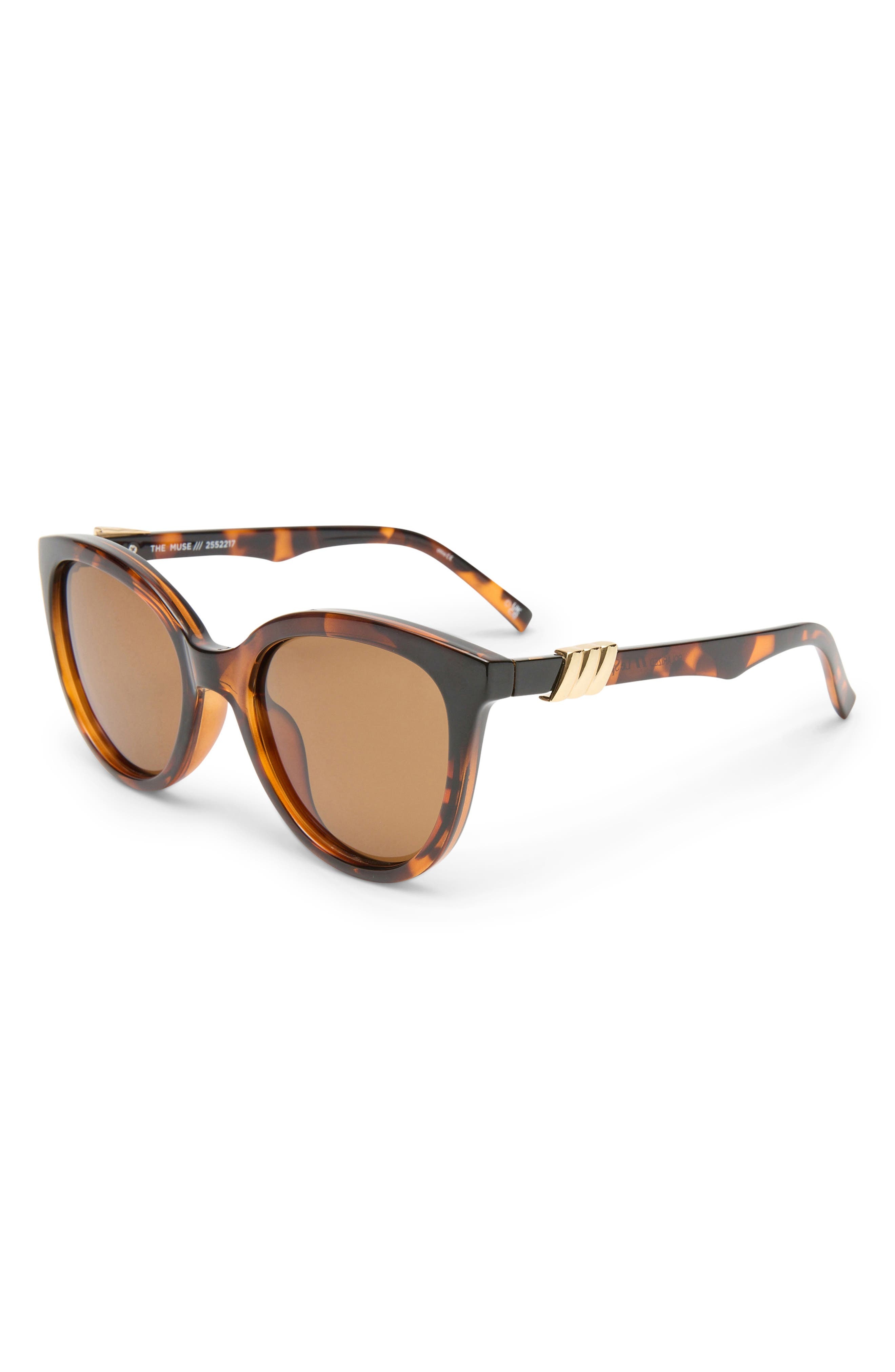 Le Specs The Muse 54mm Round Sunglasses in Tort/Brown Mono Pol at Nordstrom - 2