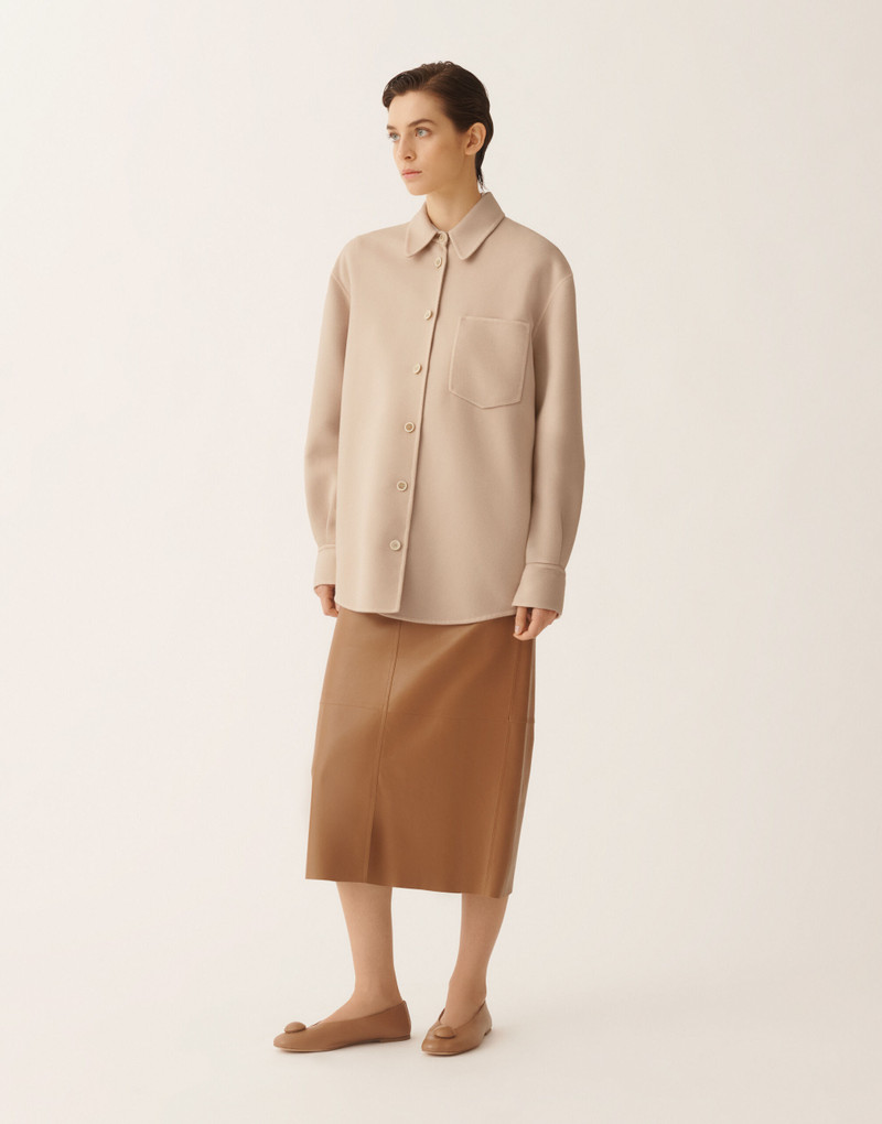 Long shirt in double wool 3