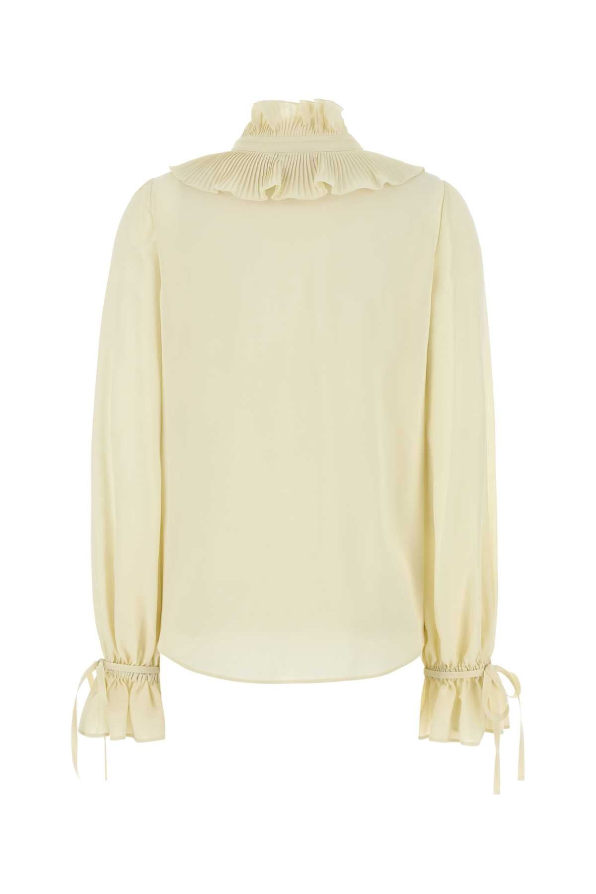 Valentino Garavani Women Cream Crepe Shirt - 2
