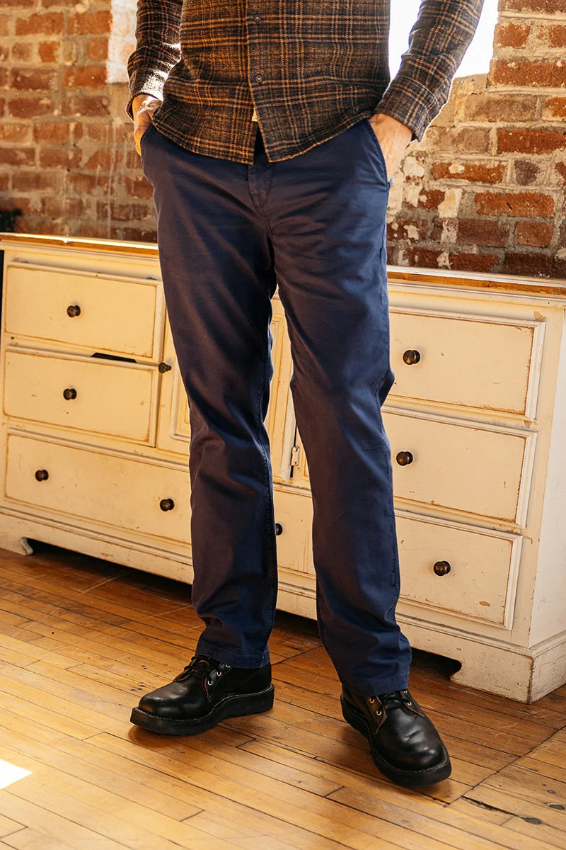The Pipe Straight Oxford Chino - Navy - 1