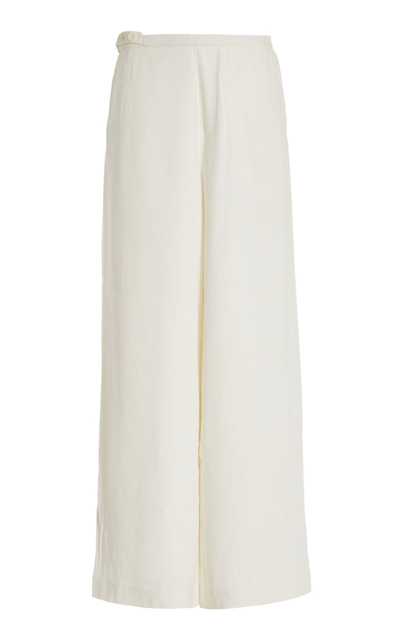 Dorian Linen-Blend Wide-Leg Pants ivory - 1