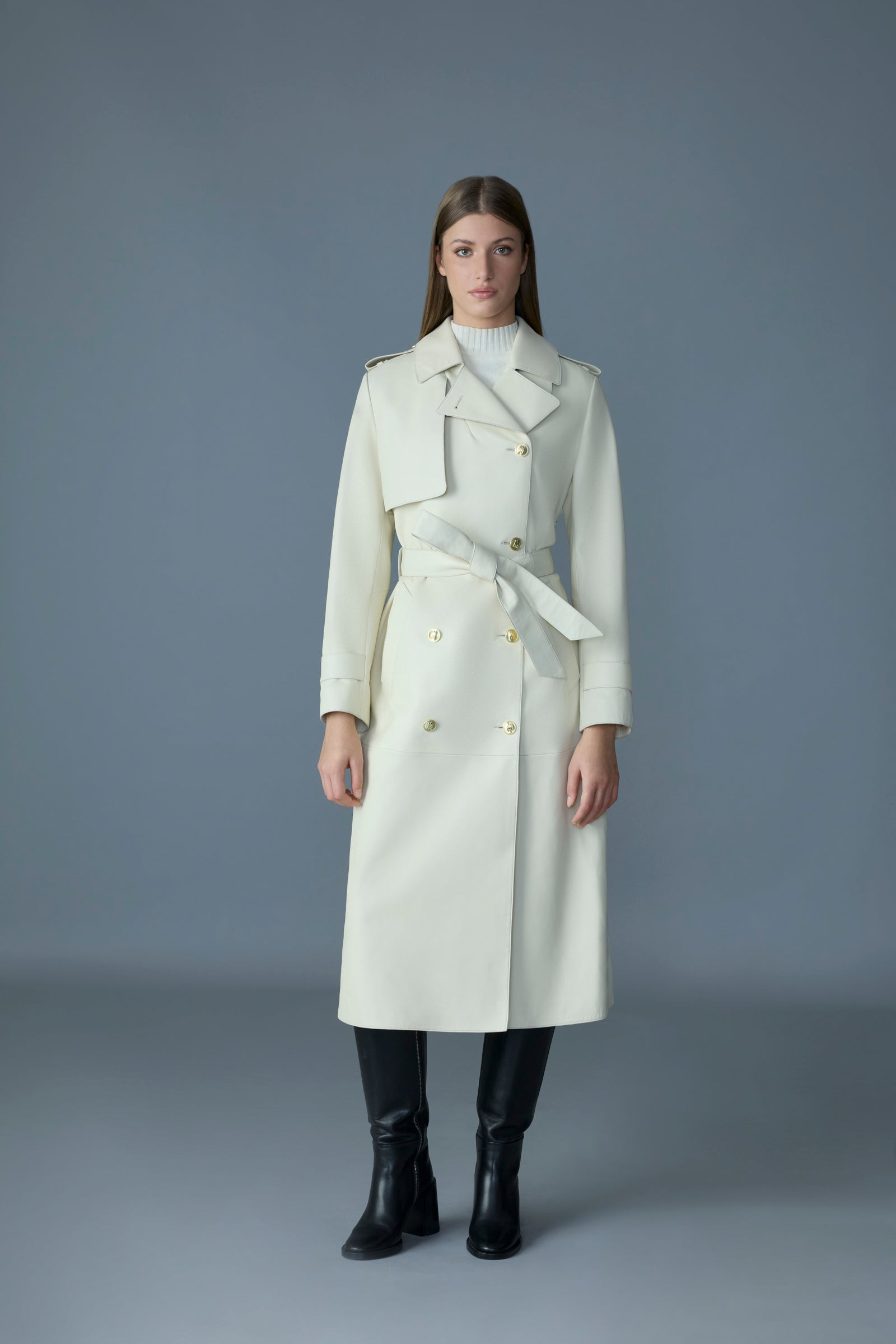 GAEL-V Maxi Leather Trench Coat - 2