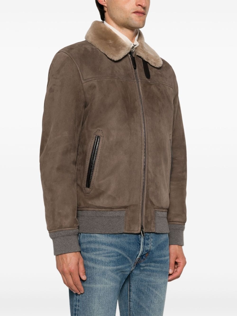 shearling leather jacket - 5