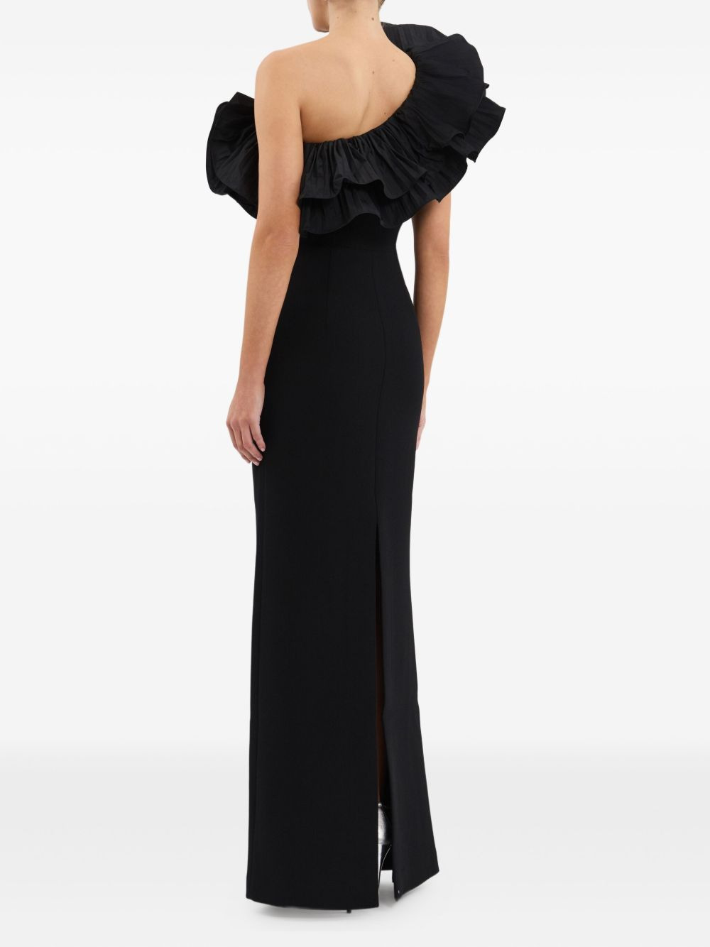 Ella ruffle-detail one-shoulder gown - 4