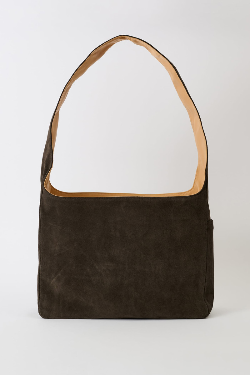 Grande Brick Bag Espresso Brown Suede 1