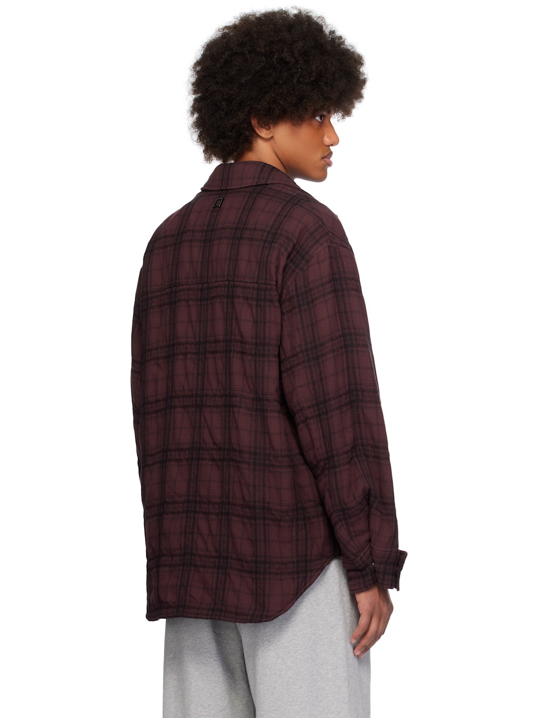 Burgundy Padded Check Shirt - 3