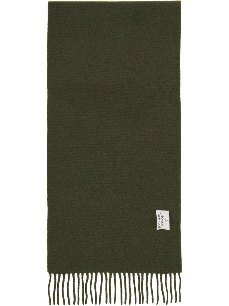 Vivienne Westwood Green Embroidered Scarf outlook