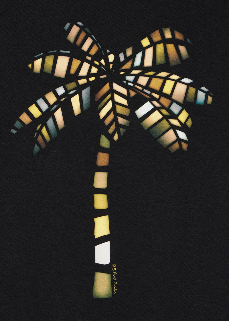 Paul Smith Black 'Palm Tree' Print T-Shirt outlook