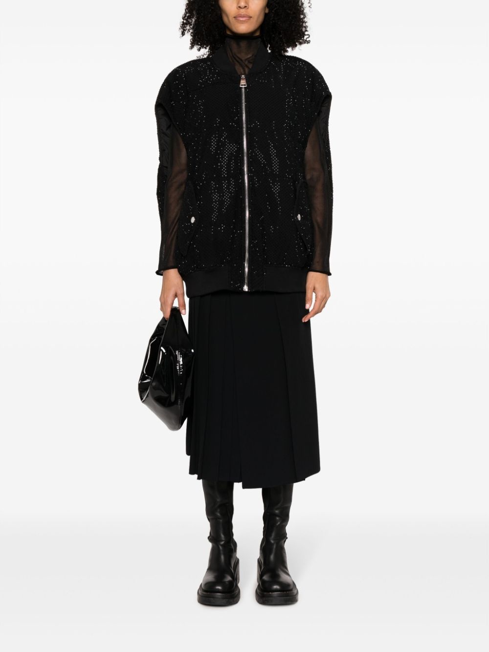 rhinestone-embellished padded gilet - 2