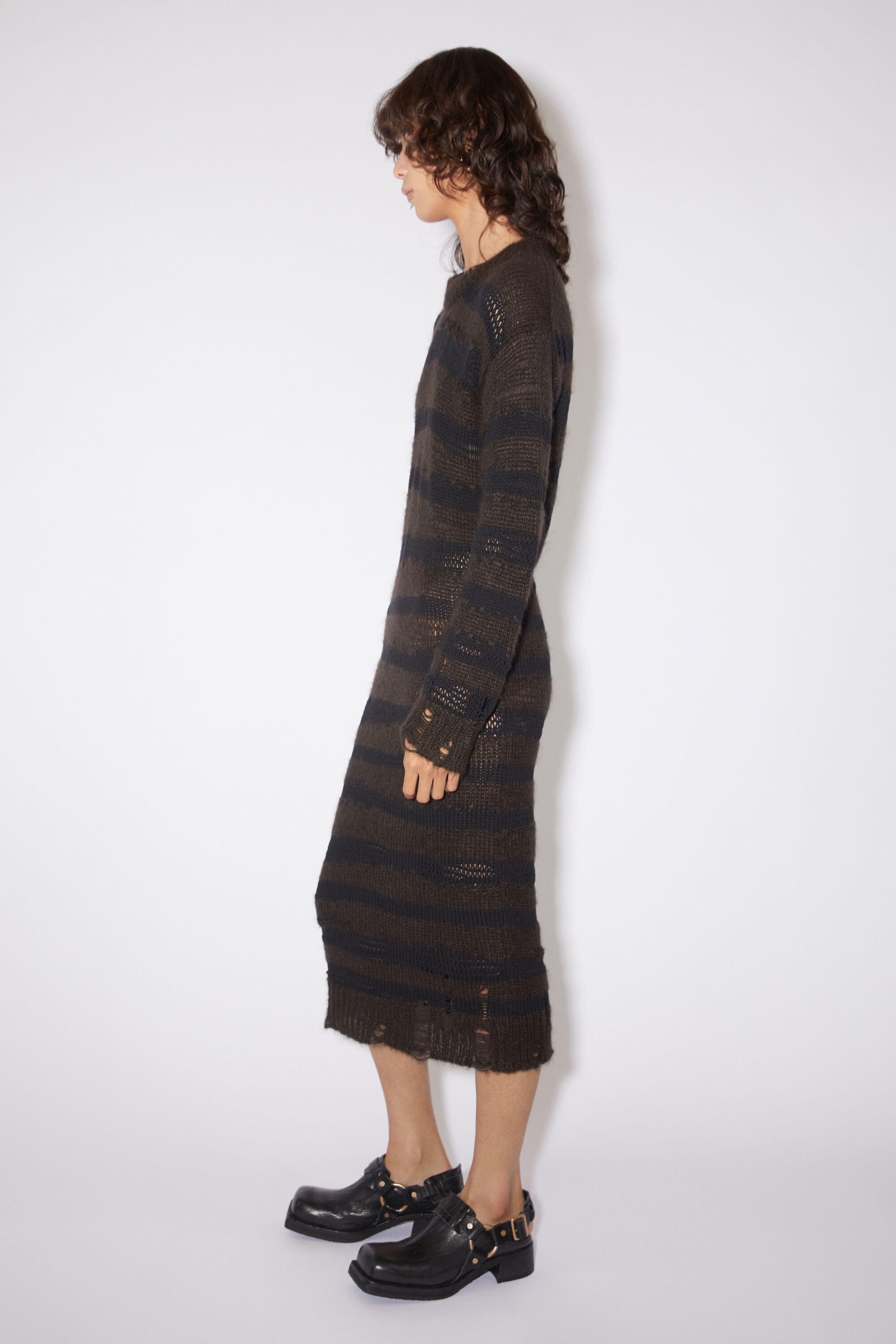 Mohair blend dress - Warm Charcoal Grey/Black - 4