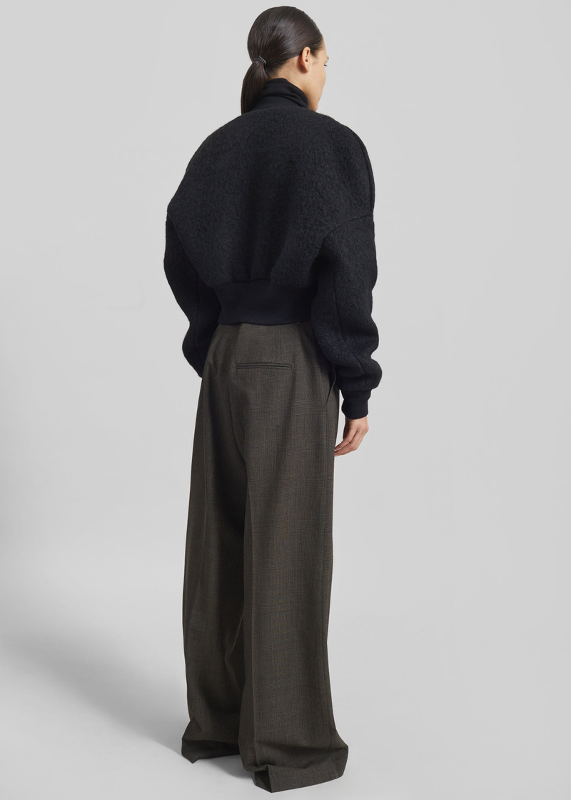 Dimaro Wool Cropped Bomber Jacket - Black 8