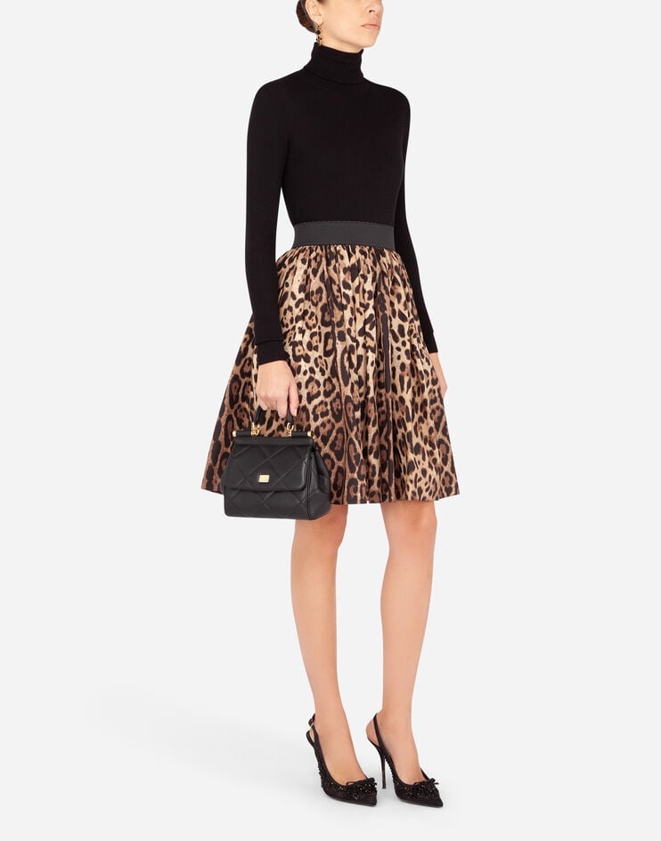 Leopard-print poplin circle skirt - 5