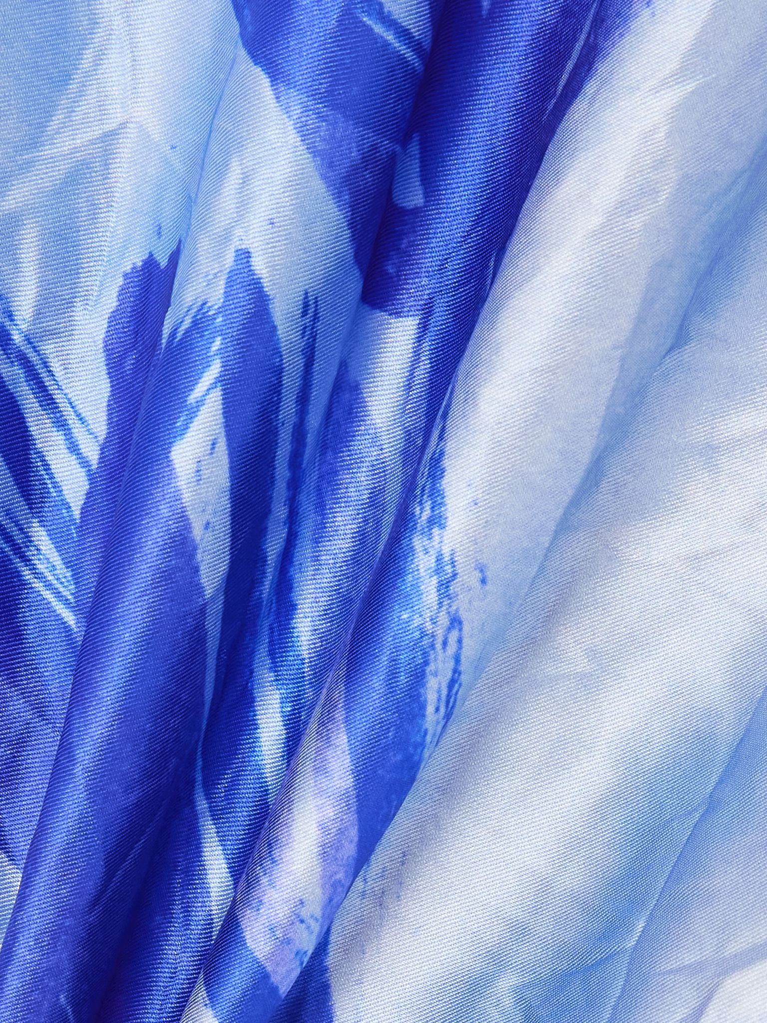 Floral-print metallic crinkled-satin maxi skirt Blue - 4