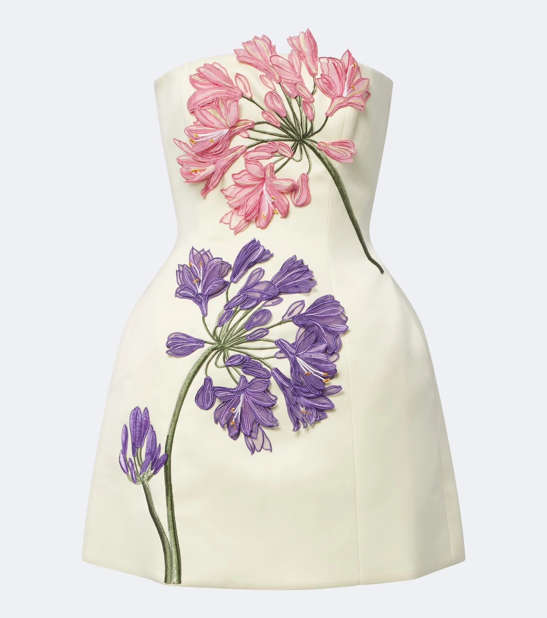 Roselle floral-appliqué bustier dress - 1